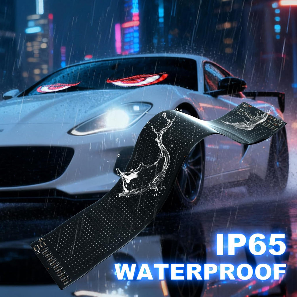 Devil Eyes LED Laufschrift – Programmierbar, Flexibel, 2er Set, 12×59,5 cm