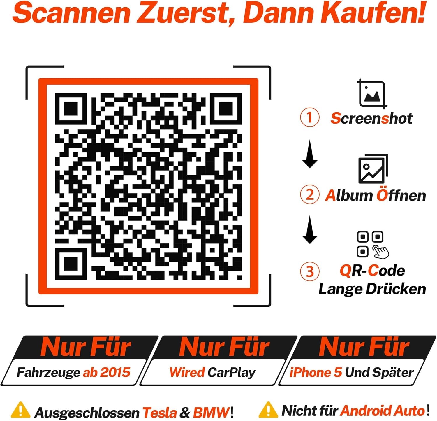 Premium Wireless CarPlay Dongle 2025 – Extra Schnell, Verzögerungsfrei, USB-A/C