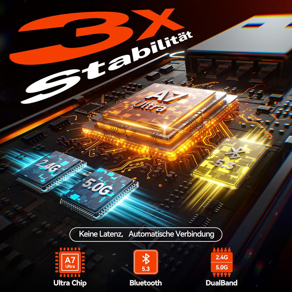 Premium Wireless CarPlay Dongle 2025 – Extra Schnell, Verzögerungsfrei, USB-A/C