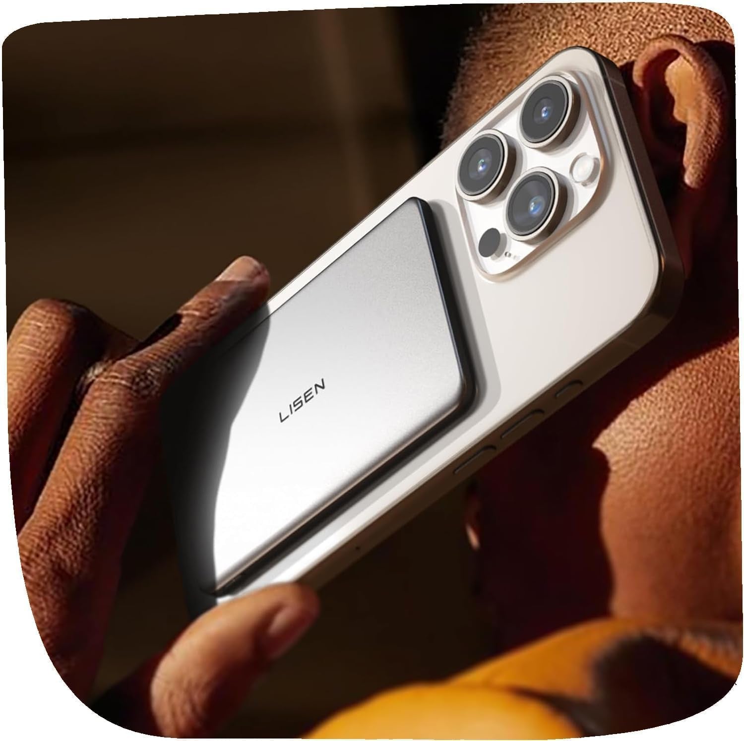 LISEN 0,8CM Slim Magsafe Powerbank,  Apple Power Bank Magnetisch Klein, Weihnachtsgeschenke 5000Mah Wireless Magsafe Akku & 18W PD USB C, Reise Zubehör Für Iphone 15 Pro 14 13 12