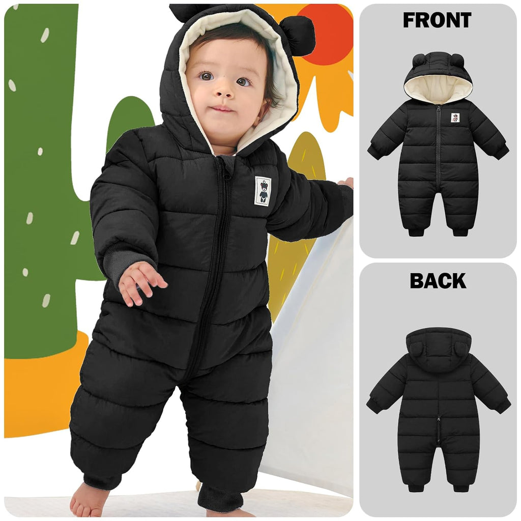 Baby Winter Overall mit Kapuze – warmer Schnee-Strampler für Jungen & Mädchen (3–6 Monate)
