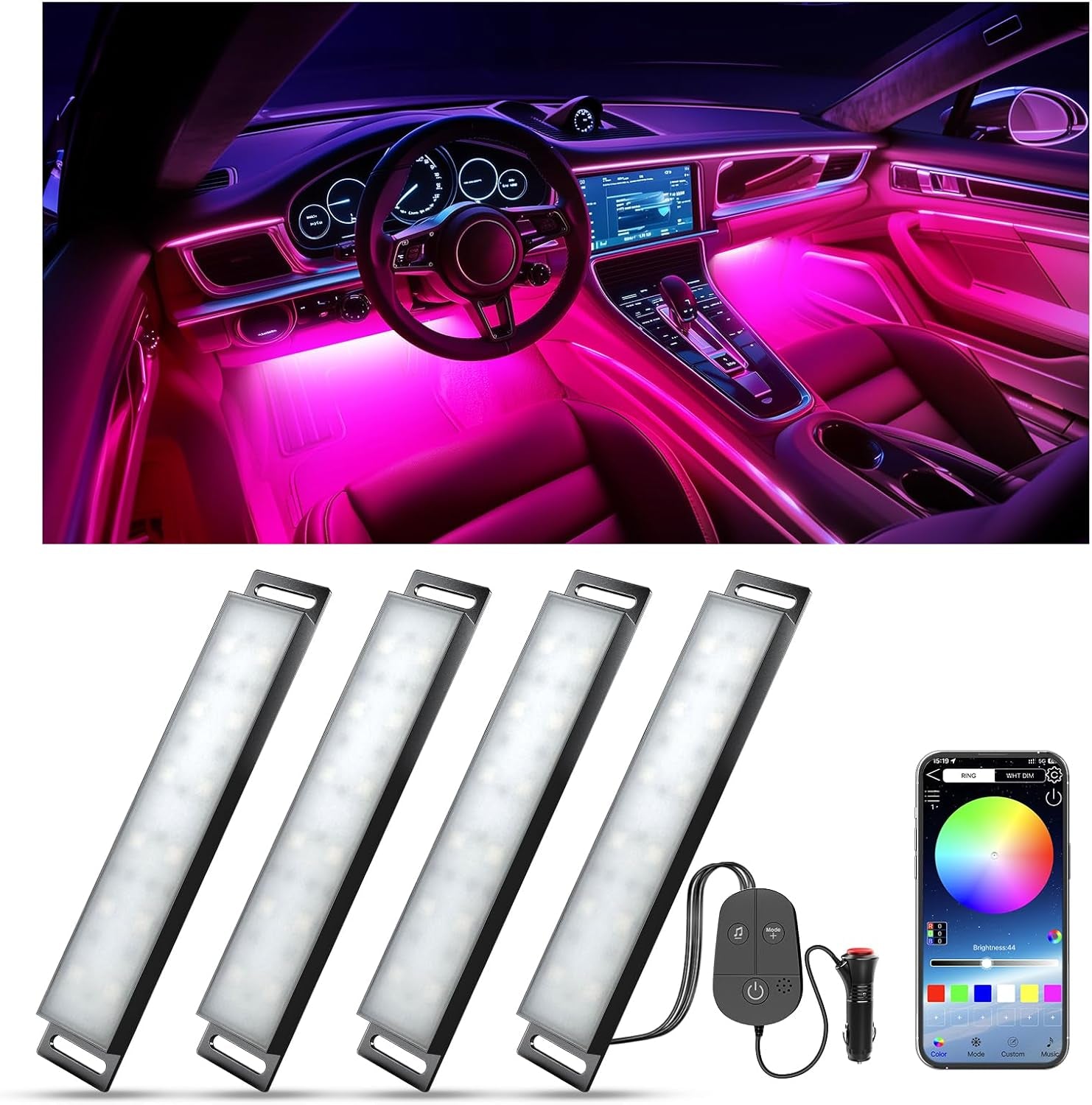 LED Auto Innenbeleuchtung – 16 Mio. Farben, App & Musiksteuerung