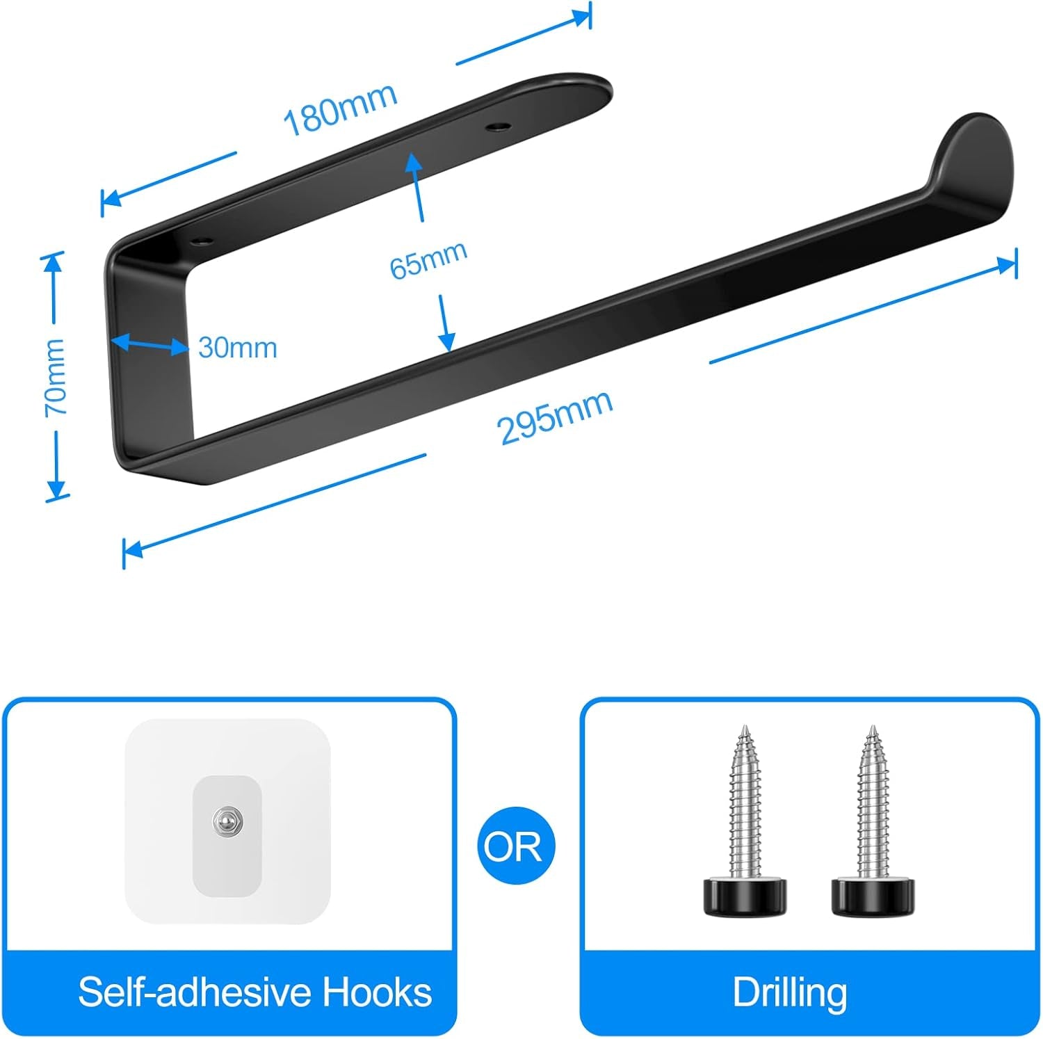 Newaner Küchenrollenhalter Wand Hängen Ohne Bohren, 295Mm Selbstklebend
