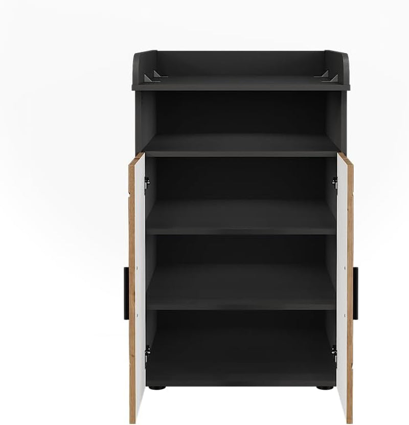 Vicco Wickelkommode „Irma“ mit Wickelaufsatz – Anthrazit/Artisan (60×97cm)