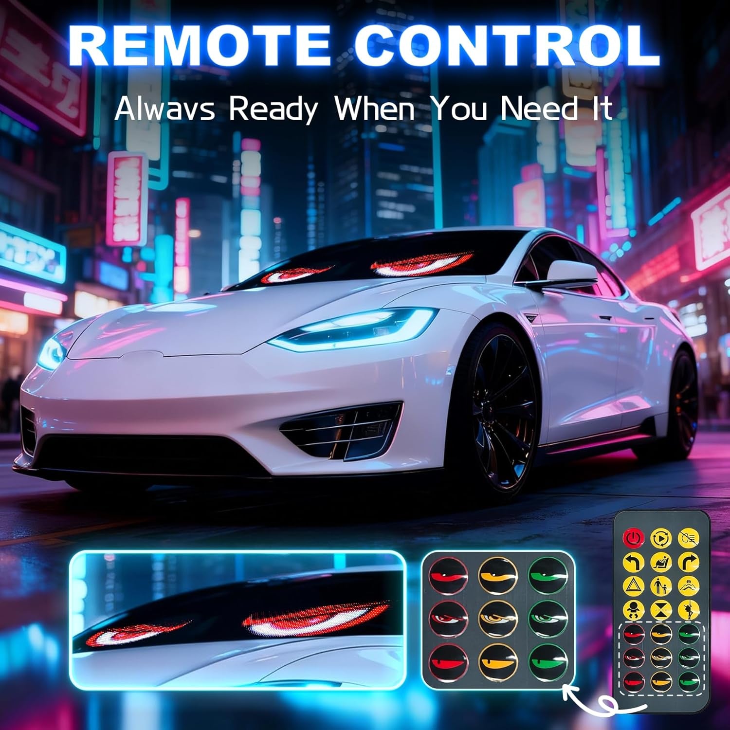 Devil Eyes LED Laufschrift – Programmierbar, Flexibel, 2er Set, 12×59,5 cm