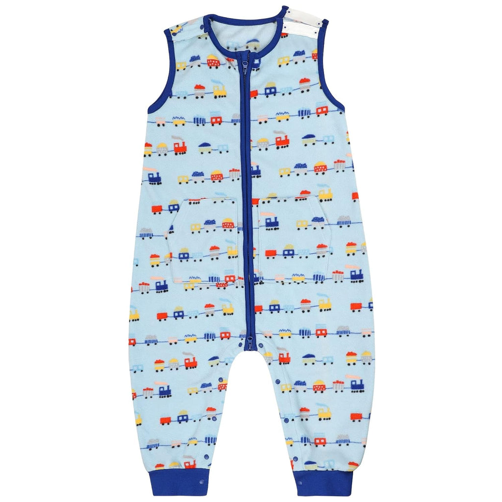 Baby Schlafsack mit Füßen 1.0 TOG aus Fleece, ärmellos – Atmungsaktiv, Ganzjahres Babyschlafsack (Rosa Schleife, 90)