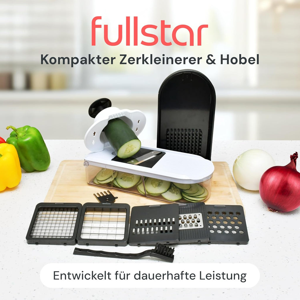Gemüseschneider Mandoline Gemüsehobel  (6-In-1 Kompakt Schwarz), Nicer Dicer