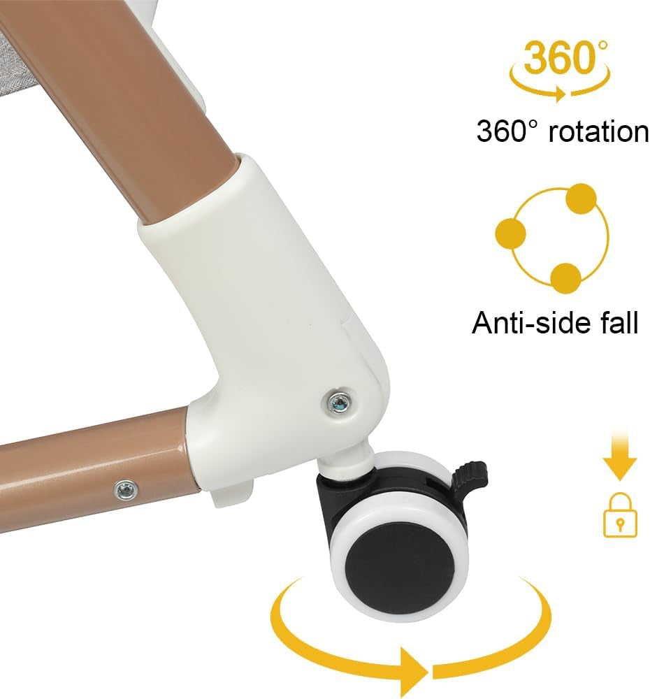 Kedia Babywiege mit Moskitonetz – höhenverstellbares Babybett & Reisebett mit Rollen (90×60×90–115cm)