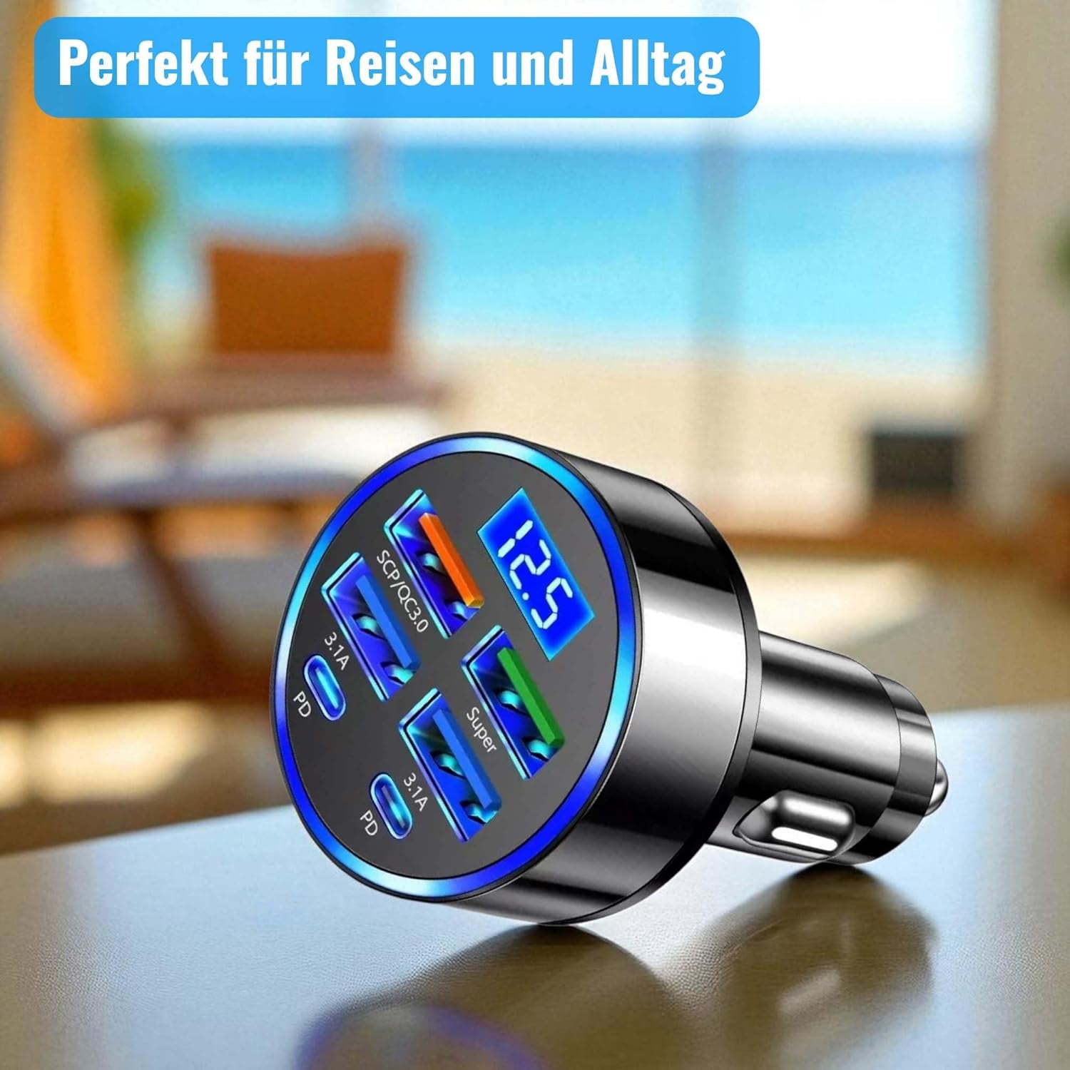 100W Auto Ladegerät – USB-C/USB, PD & QC3.0, Für iPhone & Samsung