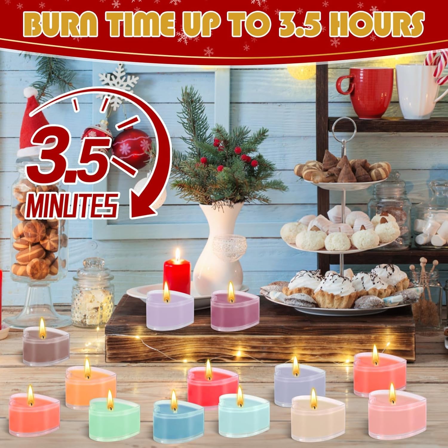 JEDWKFA Adventskalender Duftkerzen, Kerzen Adventskalender 2025, Mit 24 Verschiedenen Teelicht-Duftkerzen, Weihnachtskalender, Advent Calendar, Duftteelichter Weihnachten Geschenkset