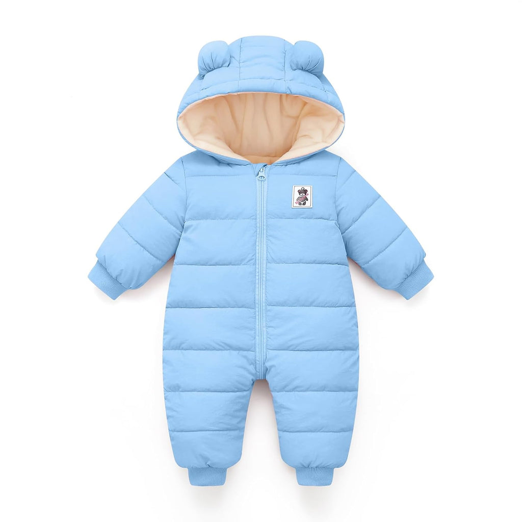Baby Winter Overall mit Kapuze – warmer Schnee-Strampler für Jungen & Mädchen (3–6 Monate)