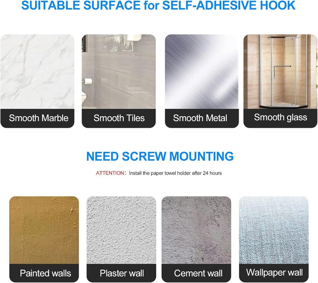 Newaner Küchenrollenhalter Wand Hängen Ohne Bohren, 295Mm Selbstklebend